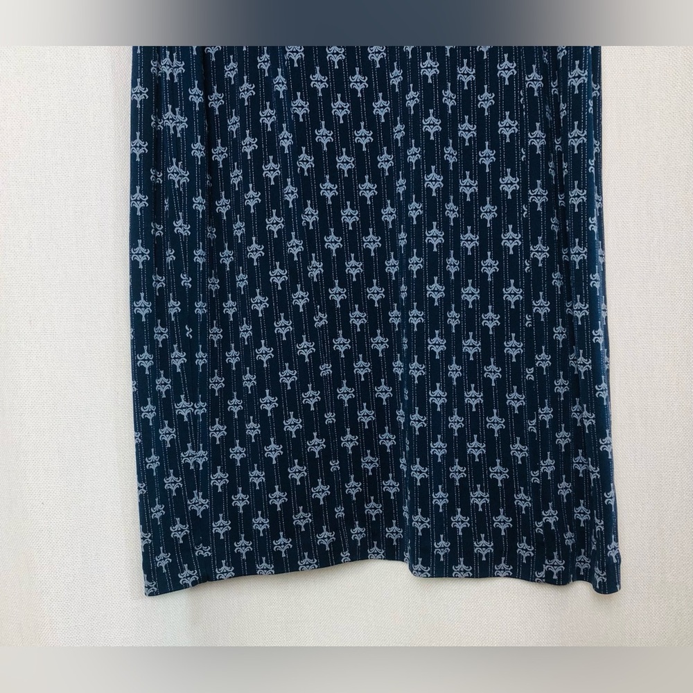 Tory Burch 100% Silk Navy Logo Print Dress Style 31142415 Cap Sleeve XS - Picture 4 of 16